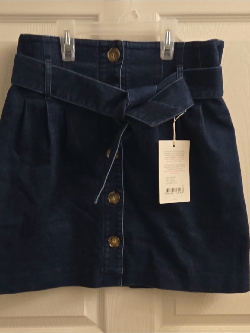 Sezane Dark Blue Button-Front Mini Skirt size 38 / 6 / medium nwt